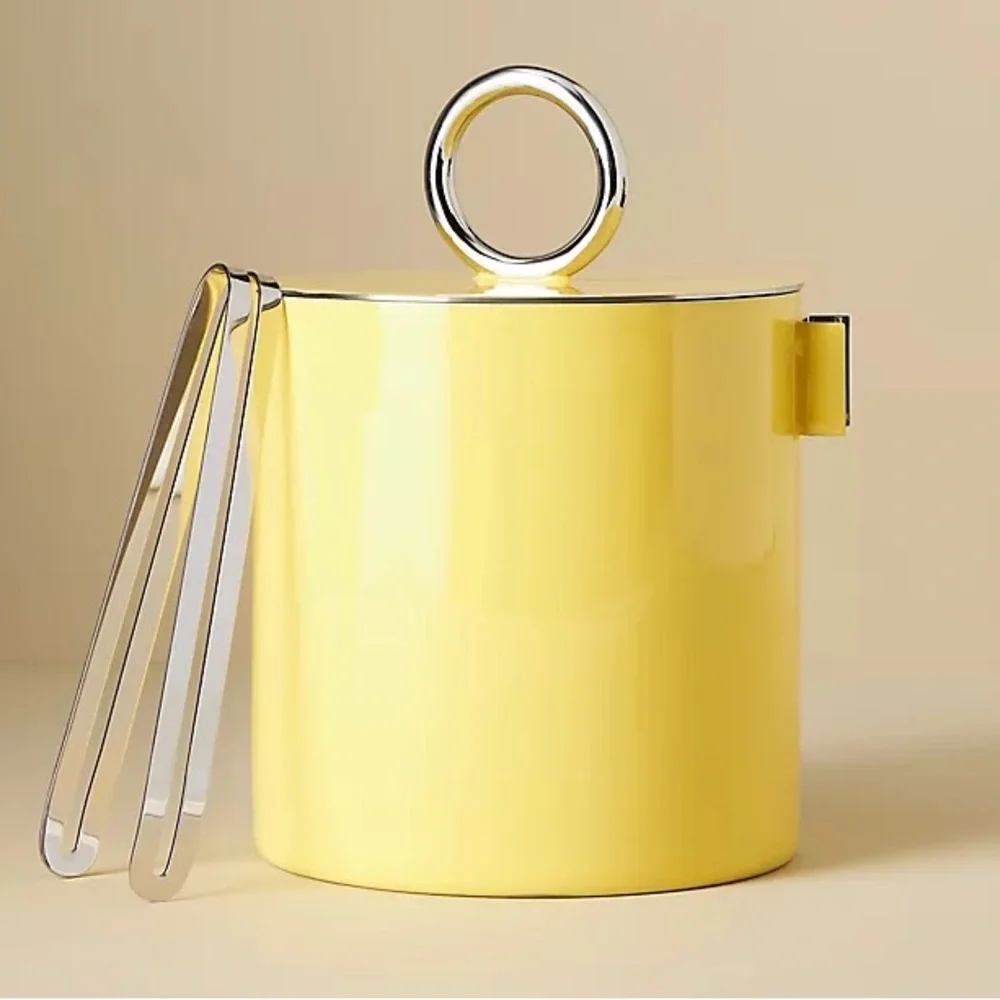 Anthropologie ARLO ICE BUCKET WITH TONGS Style No.  4531454600005 CANARY